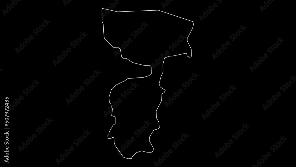 Anetan district map of Nauru outline animation Anetan district map of Nauru outline animation