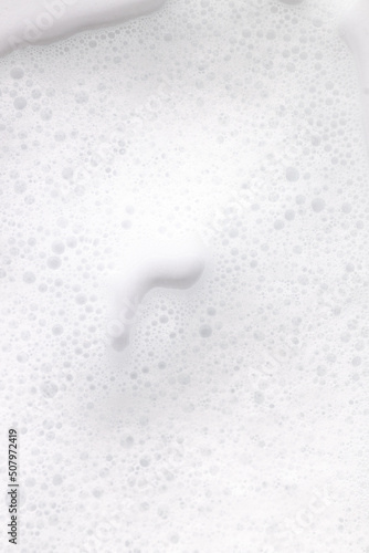 Soap foam and bubbles on transparent background.