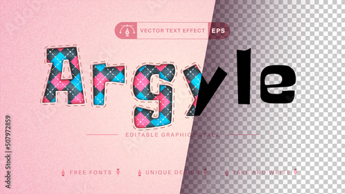 Argyle - Edit Text Effect, Editable Font Style