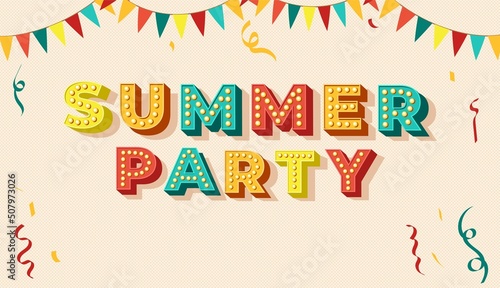 summer party banner. summer poster design. summer party ideas