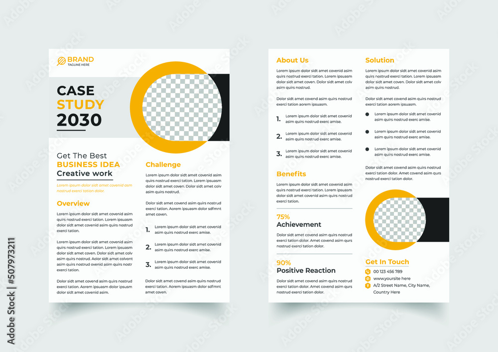 Professional case study template design Stock Vector | Adobe Stock