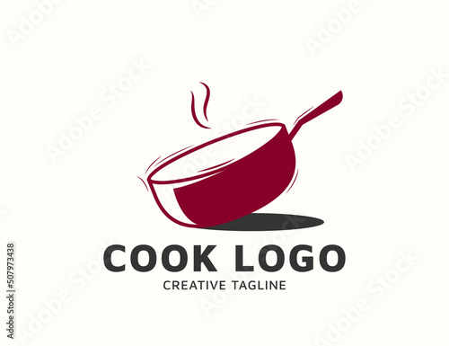 Flat simple cook logo design