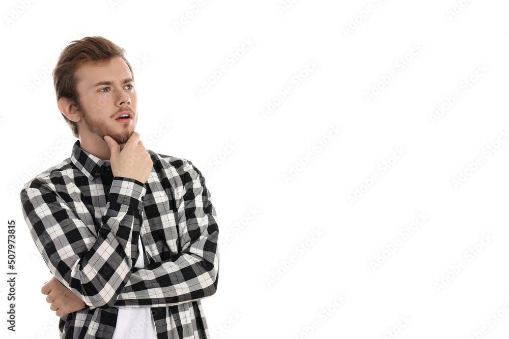 Concept of people, young man isolated on white background Concept of people, young man isolated on white background