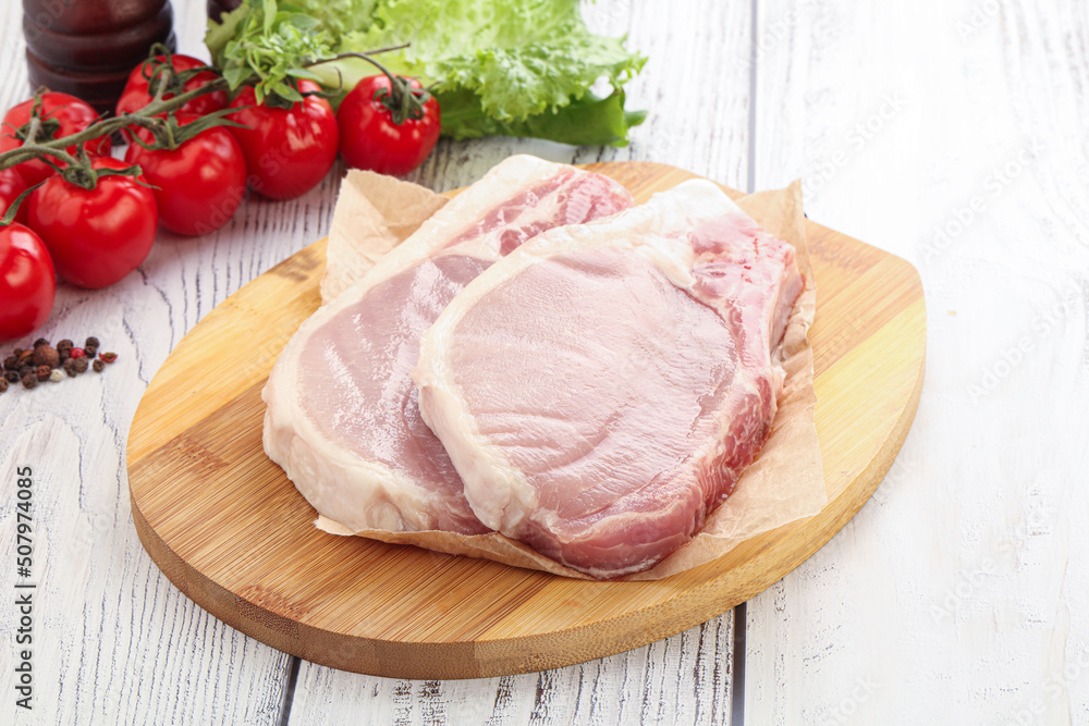 Raw pork t-bone steak for grill Raw pork t-bone steak for grill