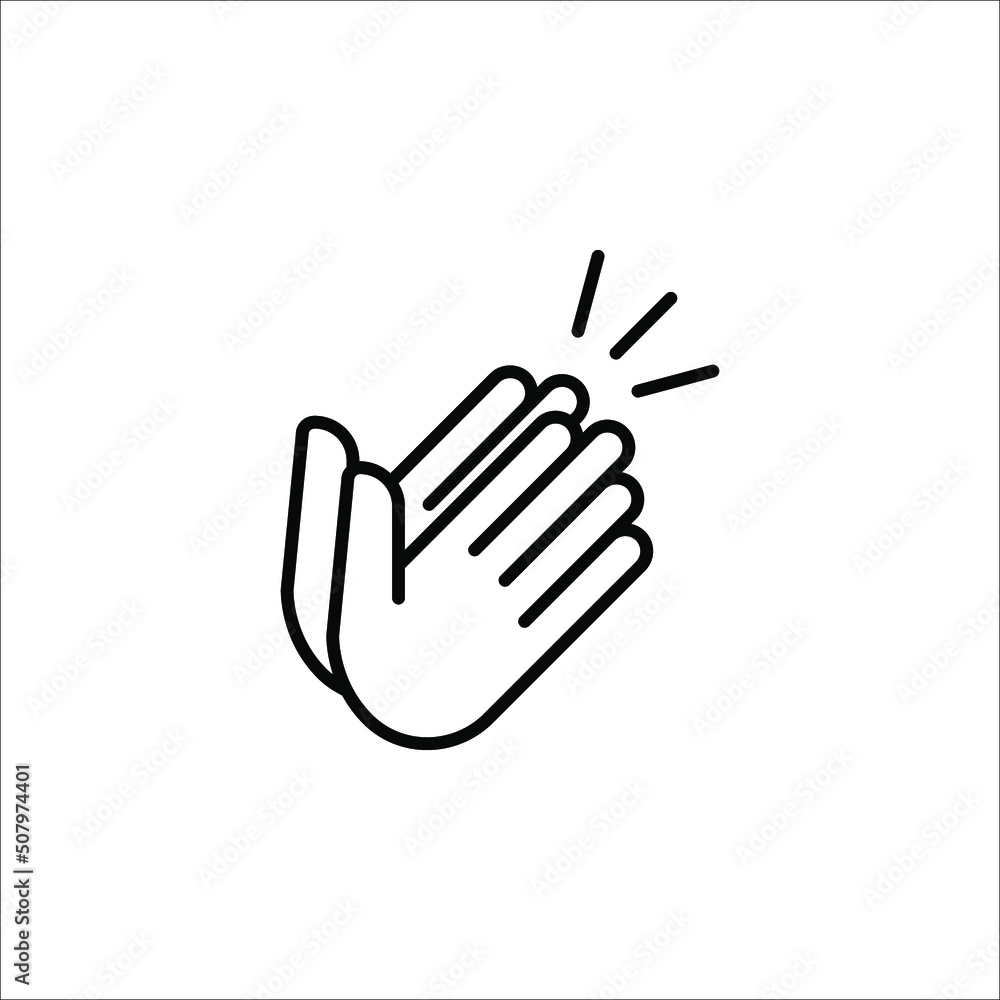 clapping hand icon, illustration isolated vector sign symbol on white background