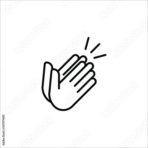 clapping hand icon, illustration isolated vector sign symbol on white background