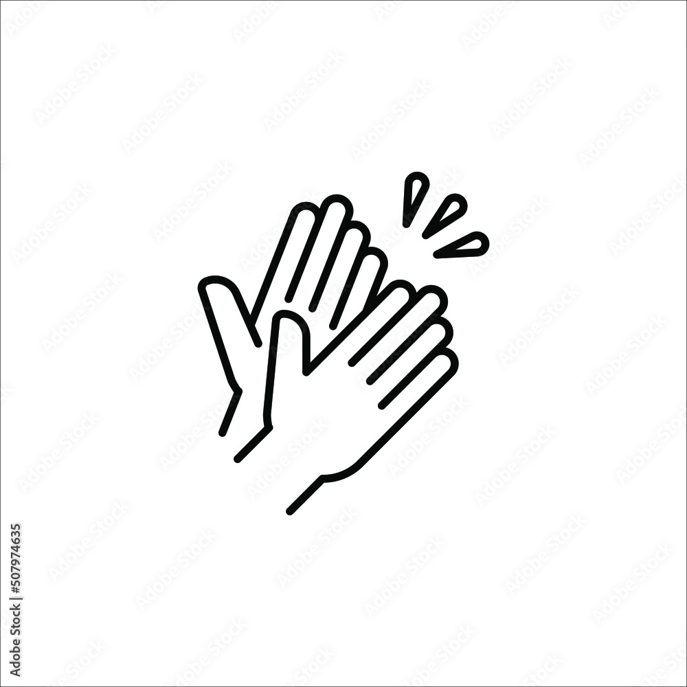 clapping hand icon, illustration isolated vector sign symbol on white background clapping hand icon, illustration isolated vector sign symbol on white background