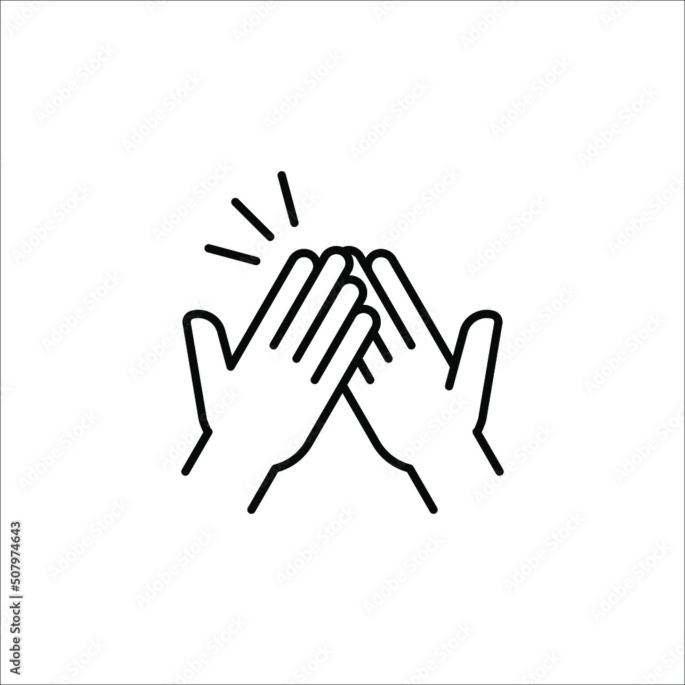clapping hand icon, illustration isolated vector sign symbol on white background clapping hand icon, illustration isolated vector sign symbol on white background