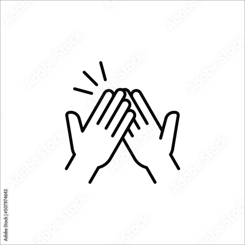 clapping hand icon, illustration isolated vector sign symbol on white background