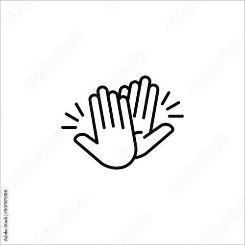 clapping hand icon, illustration isolated vector sign symbol on white background