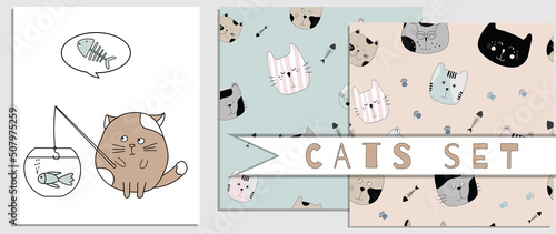 Cute meow cat vector