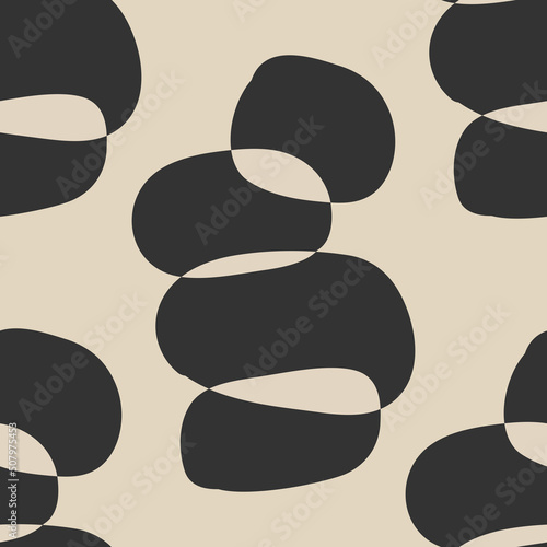 Trendy minimalist seamless pattern with abstract creative hand drawn composition