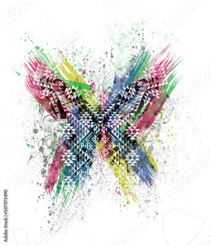 Ethnic,Abstract,Butterfly,Created,With,Brushes