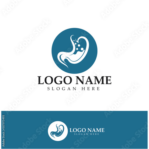Stomach Health Logo vector illustration design - creative Gastroenterology Healthy Logo element icon, Stomach healthcare icon vector template