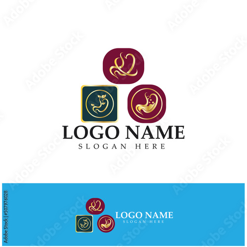 Stomach Health Logo vector illustration design - creative Gastroenterology Healthy Logo element icon, Stomach healthcare icon vector template