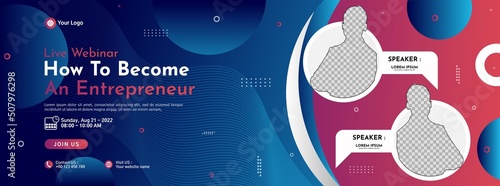 Business conference banner template design for webinar, marketing, online class program, etc