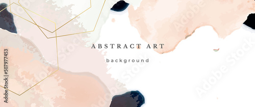 pink watercolor flower wedding luxury gold card