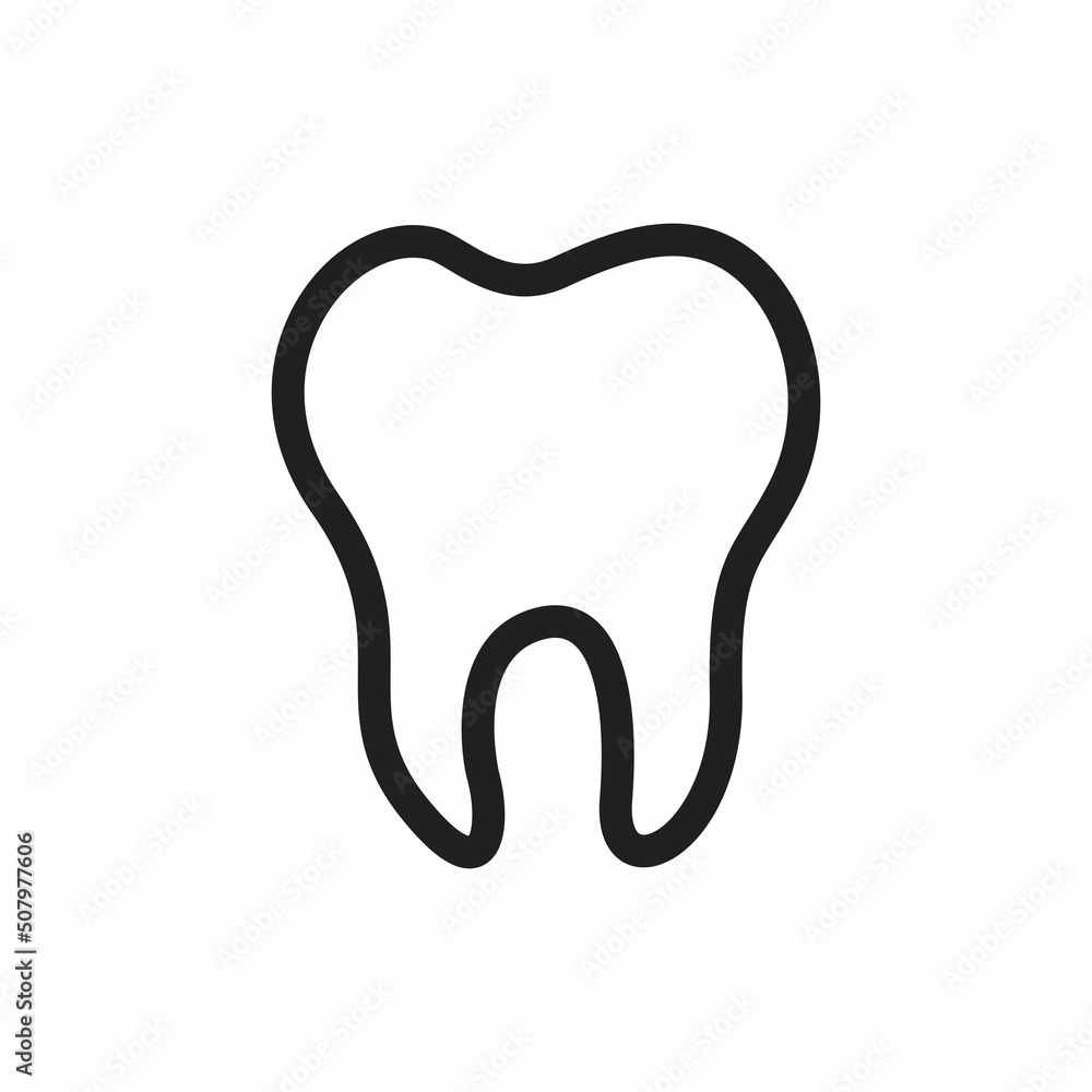 Tooth icon vector. Tooth flat style isolated on a white background - stock vector. Tooth icon vector. Tooth flat style isolated on a white background - stock vector.