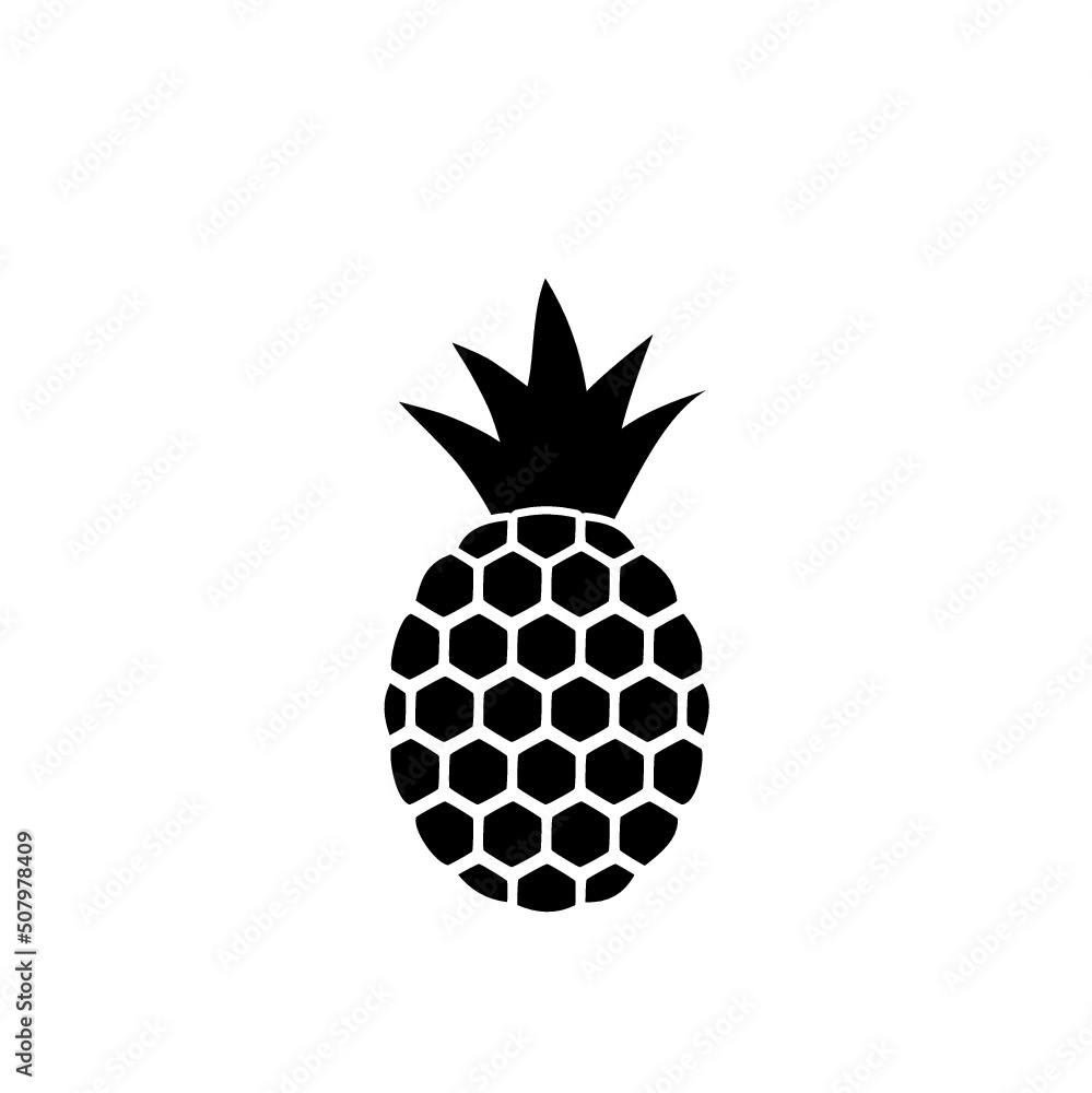 Obraz premium Pineapple fruit icon isolated on white background