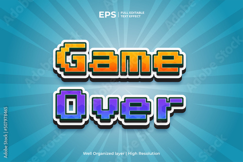 retro game over editable text effect in 80s style