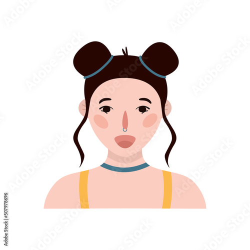 Vector hand drawn flat colourful