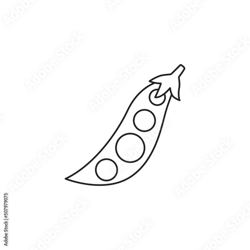 green peas icon in line style icon, isolated on white background