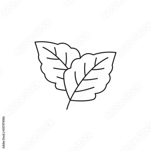 menthol leaf icon in black flat glyph, filled style isolated on white background
