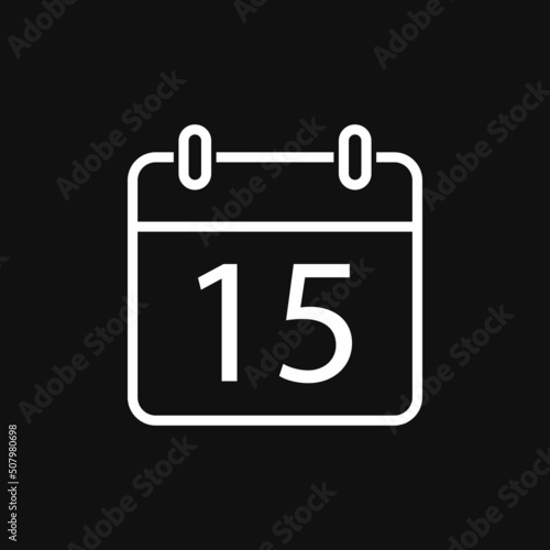 Calendar with 15 number icon on grey background © Andrey