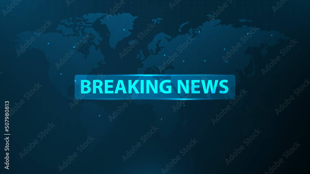 Breaking News, media and technology for  glowing color. Backdrop for world map in blue color vector illustration.