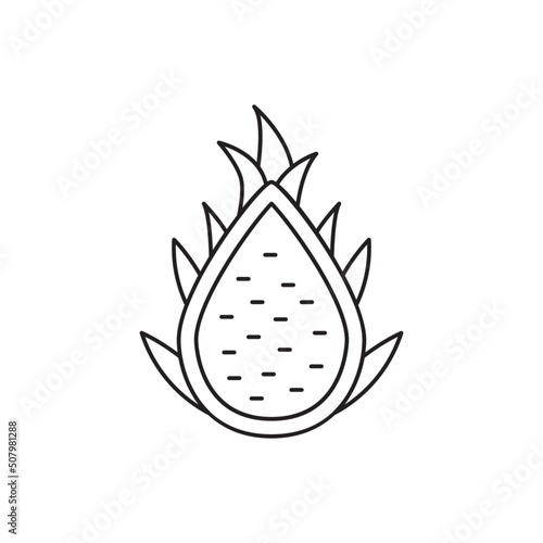 Dragon fruit icon in line style icon, isolated on white background