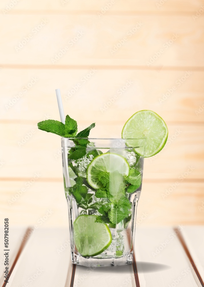 Glass of fresh tasty cold lemonade Glass of fresh tasty cold lemonade