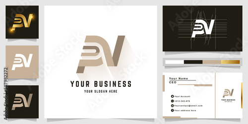 Canvastavla Letter PN or PV monogram logo