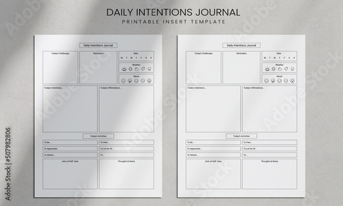 Daily Intentions Journal | Daily Intentions Printable |  Daily Affirmations |  Daily Goals |  Life goal printable, Intentions  Printable Planner