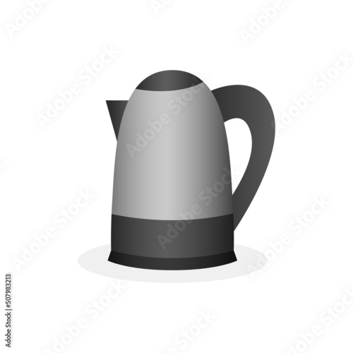 Electric kettle icon isolated on white background. Vector illustration of household appliances in flat design. Kitchen equipment