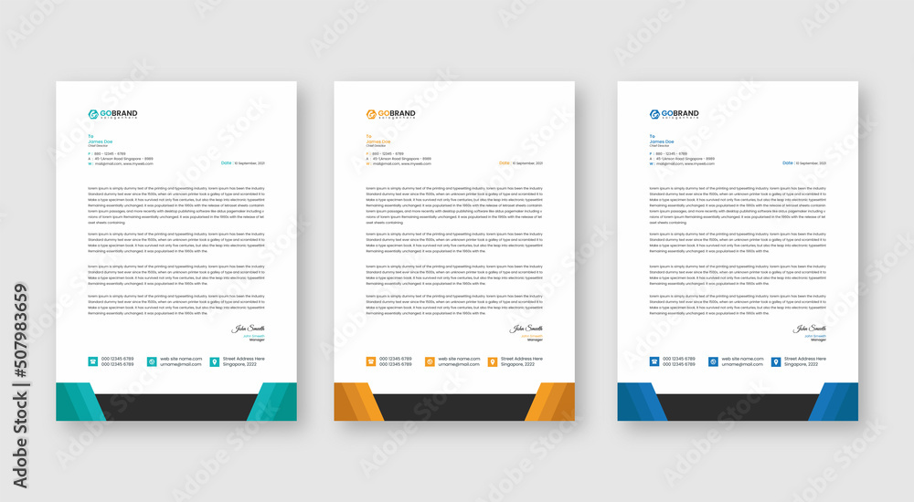 Modern Creative & Clean business style letterhead bundle of your corporate project design Modern Creative & Clean business style letterhead bundle of your corporate project design