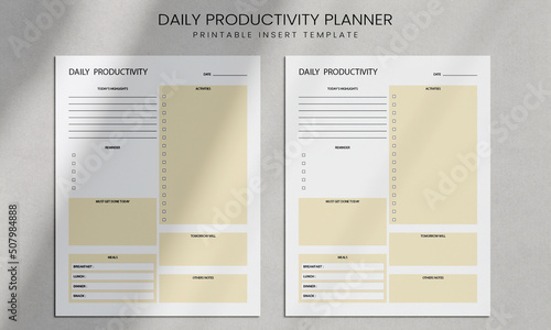 Daily Productivity Planner | 
Daily Planning Sheet | Productivity Challenge page| 
daily planner for productivity | Productivity Planner Insert  | Free Weekly Planner photo