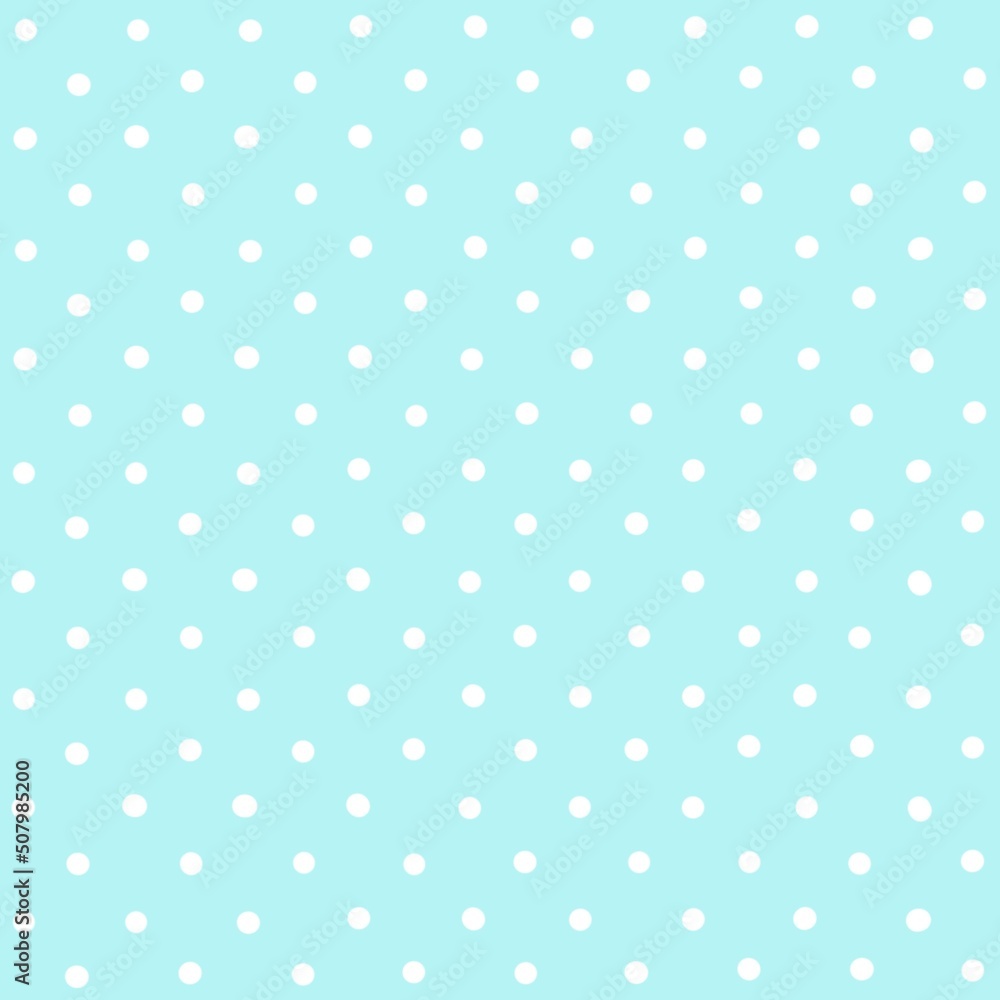 Polka dots on blue background. Cute pattern.