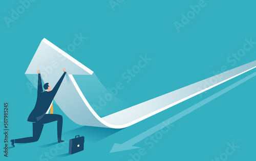 Fight for success. Difficult task. Business concept vector illustration