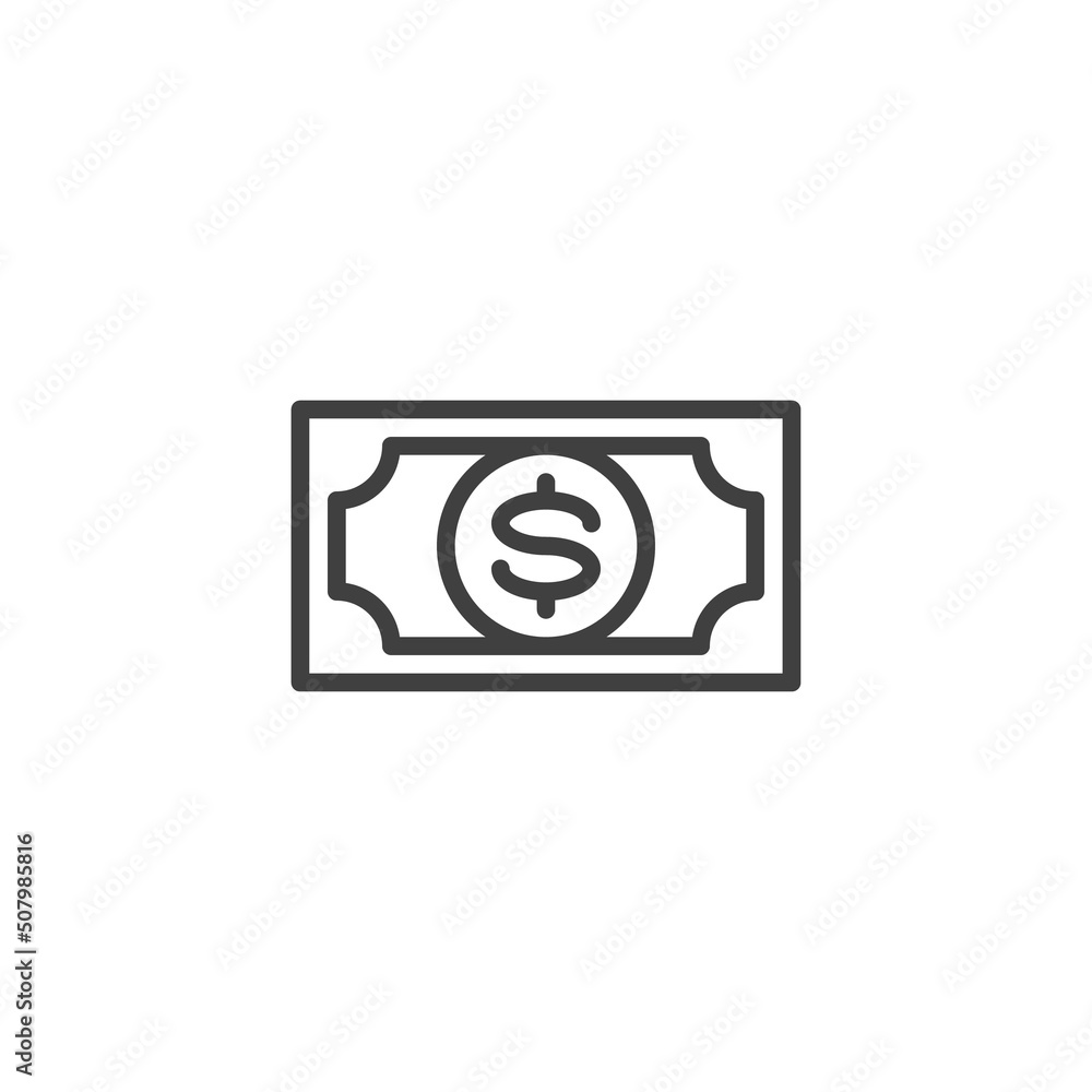 Dollar bill line icon Dollar bill line icon