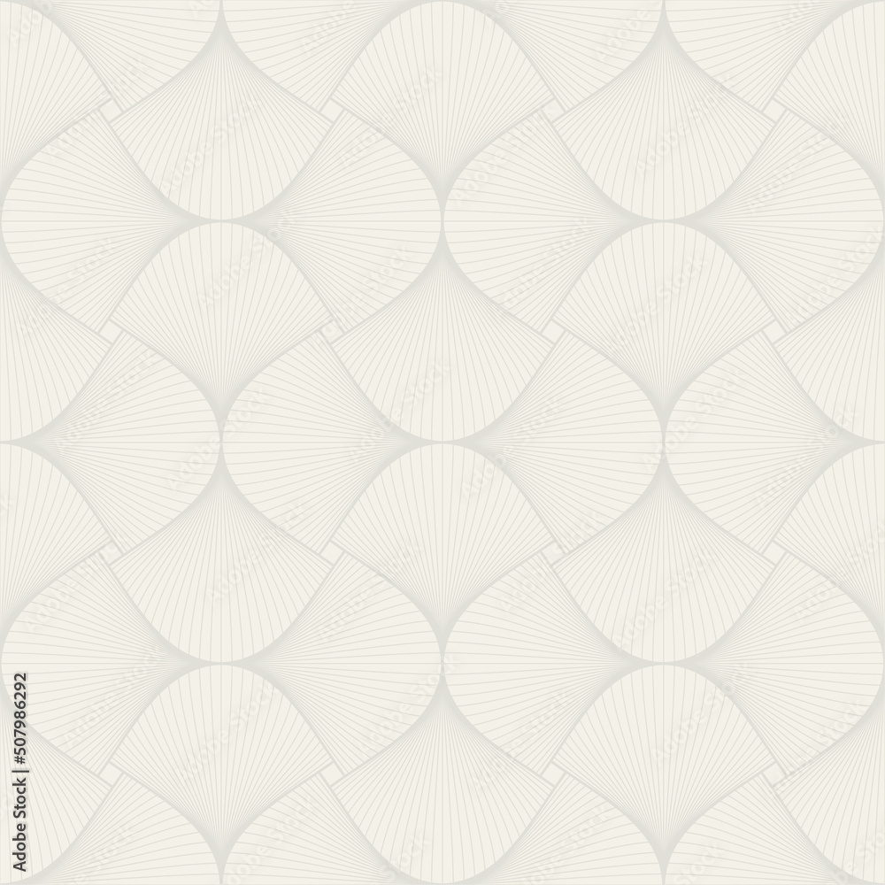 Fototapeta premium Vector seamless linear geometric pattern. Isolated on white background.
