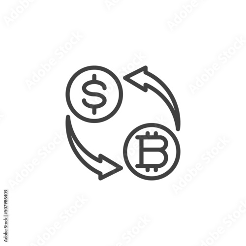 Currency money exchange line icon