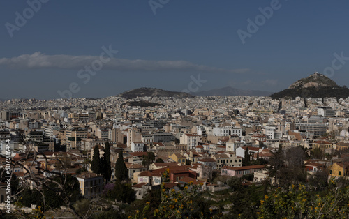 Fototapeta Naklejka Na Ścianę i Meble -  Panorama-Blick vom Areopag auf die Stadt Athen, Griechenland