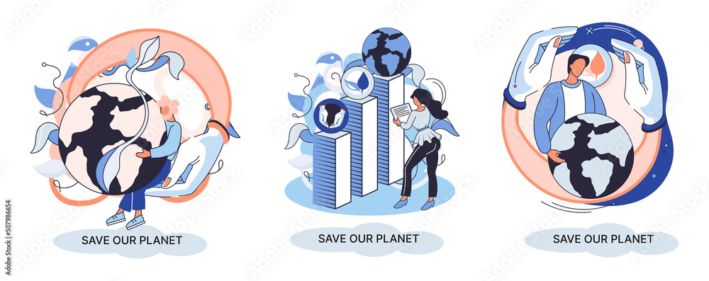 Save our planet ecological metaphor Earth day, love for native home. Sustainable gardening renewable energy. Caring for nature protecting environment stop air and water pollution, rational consumption Save our planet ecological metaphor Earth day, love for native home. Sustainable gardening renewable energy. Caring for nature protecting environment stop air and water pollution, rational consumption