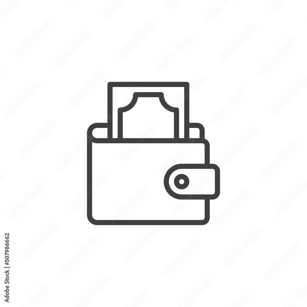 Money wallet line icon Money wallet line icon