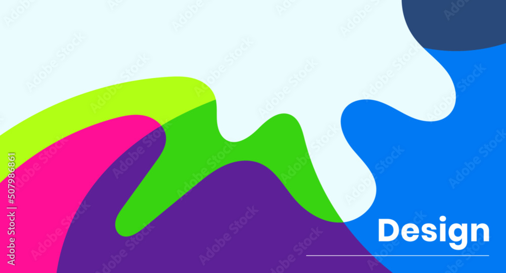 Obraz premium Abstract fluid summer colorful background vector design. Wallpaper banner, magazine, social media, creative album, art cover editable layout illustration template.