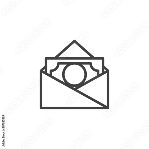 Cash salary line icon