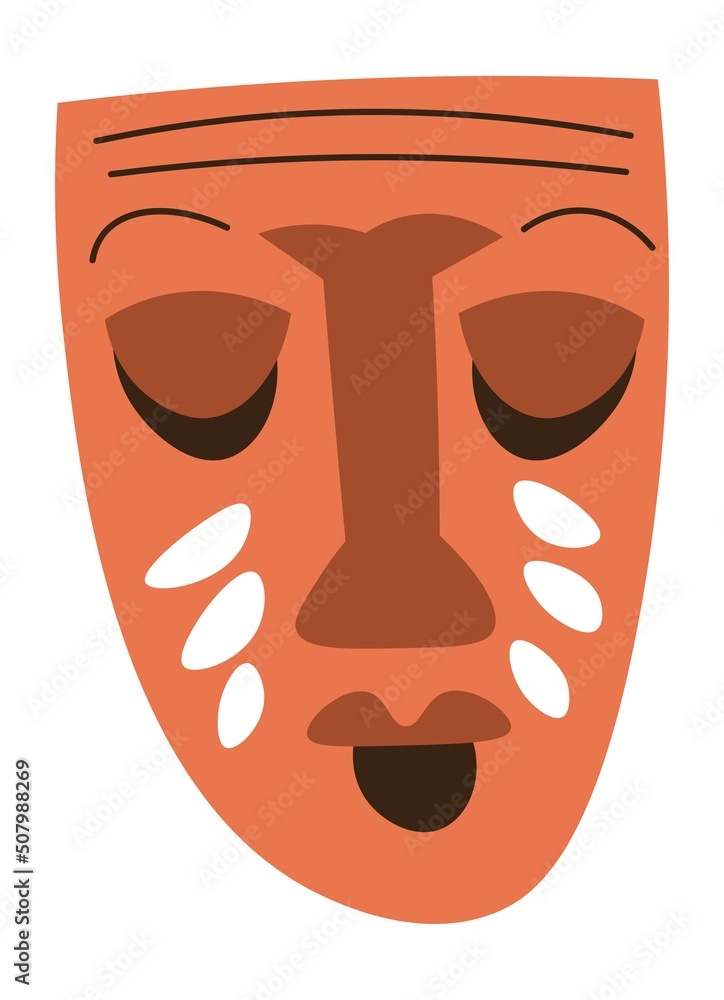 African mask or totem, religious object vector African mask or totem, religious object vector