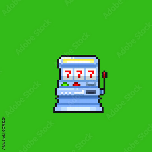 roulette game machine in pixel art style
