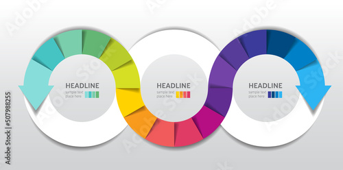 Devops, infinity infographic. 3 step options template, scheme, diagram, chart.