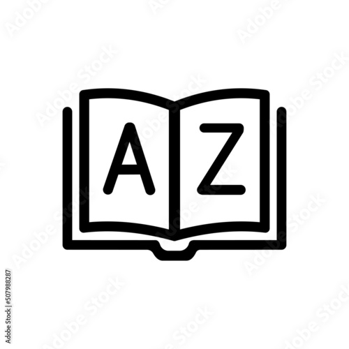 Alphabet book. Dictionary. ABC icon. Element of knowledge for mobile concept and web apps.